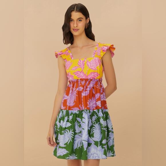 FARM Rio Dresses & Skirts - Farm Rio NEW Mixed Tropical Swing Mini Dress S